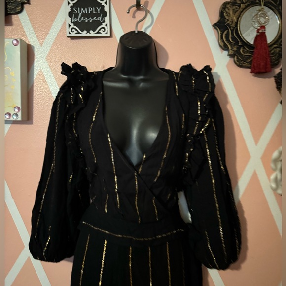 Karina Grimaldi Stripe Metallic Pantsuit - Picture 3 of 9